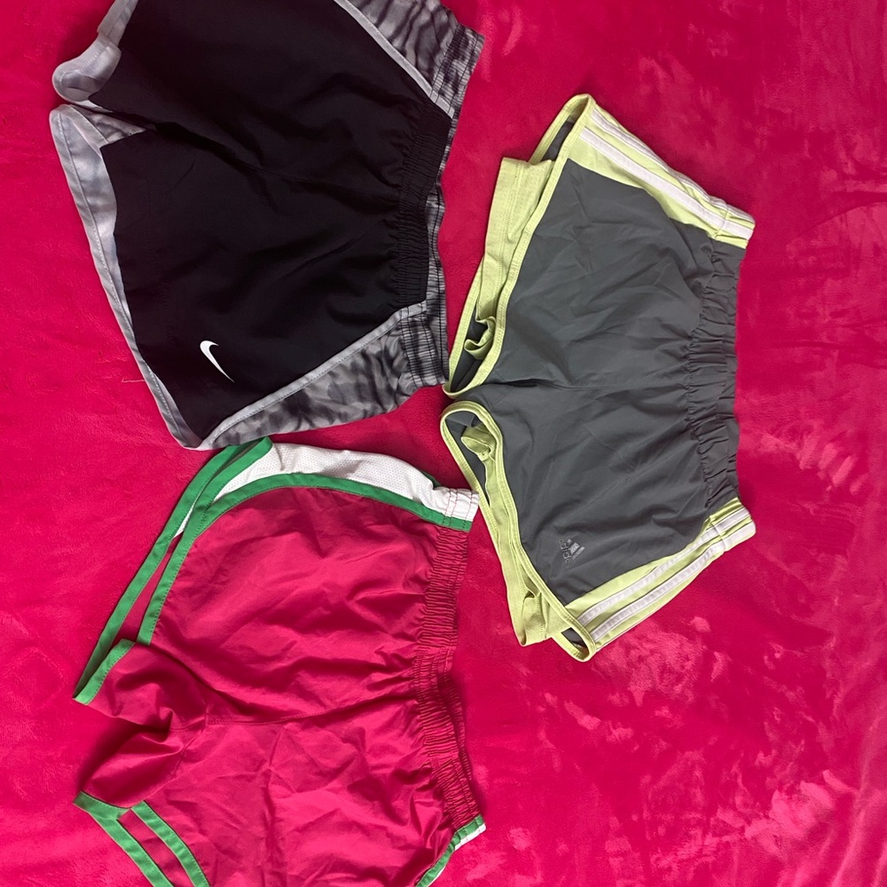 Nike Kids Athletic Shorts - Black, Gray, and Pink